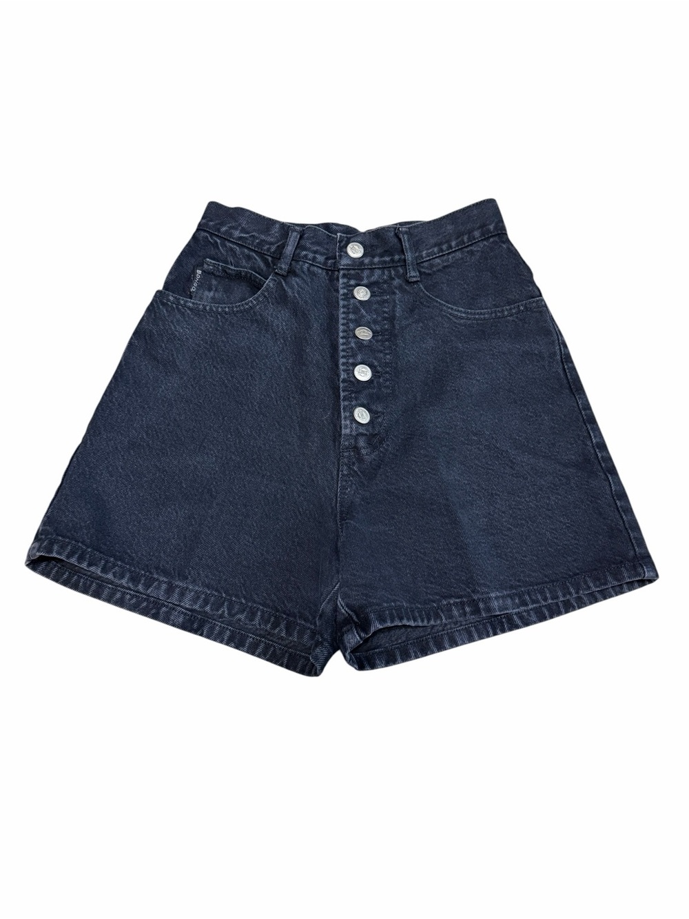 Vintage 90's BONGO High Rise Button Fly Denim Mom Shorts | Black | Size 5